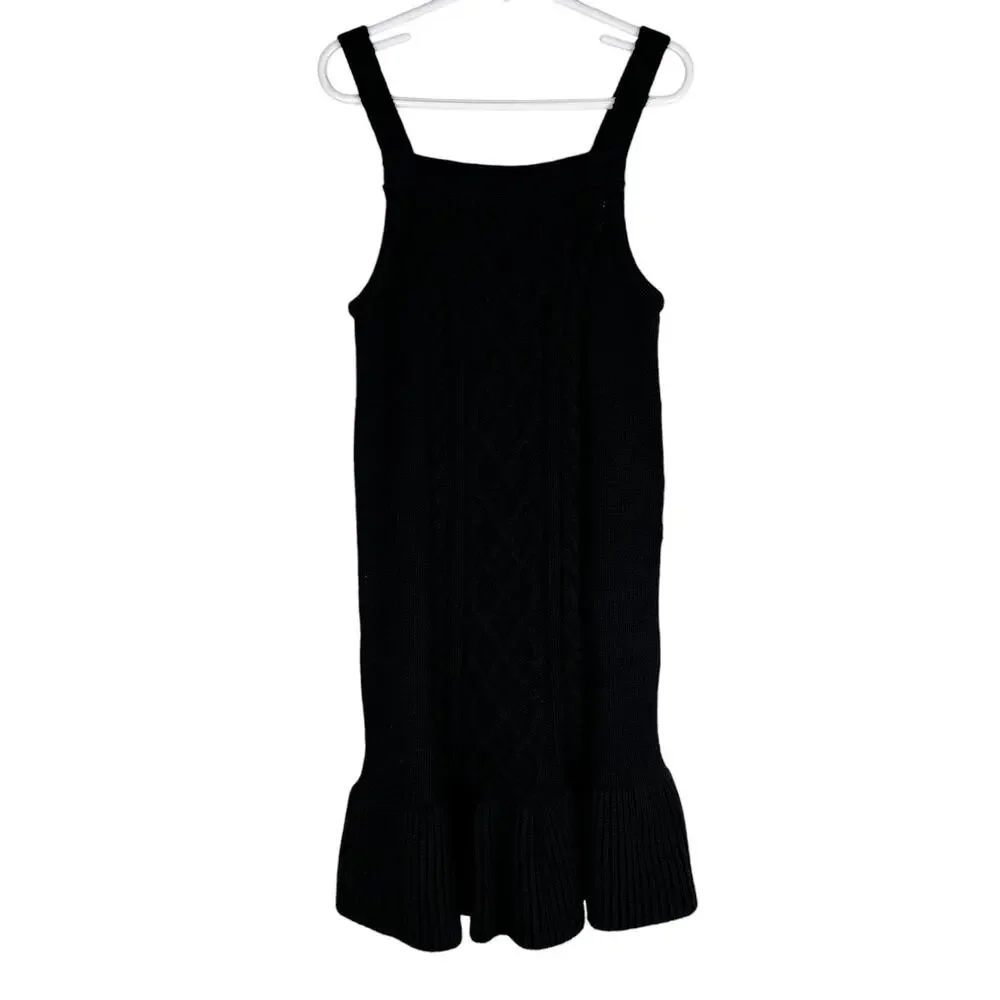 Gymboree Girls Cable Knit Sweater Dress Black 7 Sleeveless New